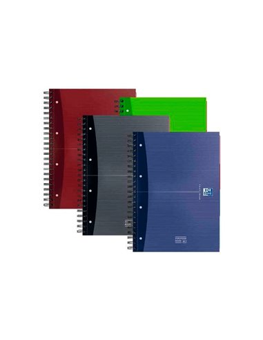 Cahier trieur oxford european book optik paper couverture rembordée a4+ 24x32cm 240 pages perforées 90g séyès 4 trous.