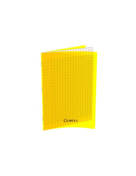 Lotde 10 cahiers cambridge polypro jaune indechirable et lavable papier velin extra 24x32 cm piqure 80g seyes 80g.
