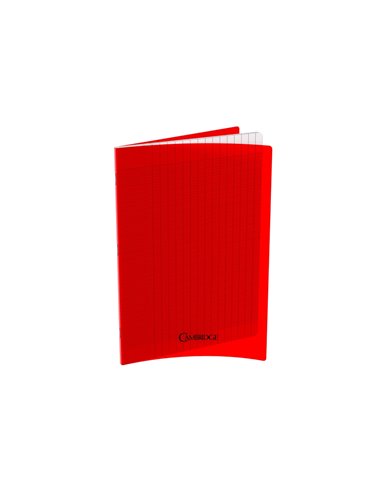 Lot de 10 cahiers cambridge polypro rouge indechirable et lavable papier velin extra 24x32 cm piqure 80g seyes 80g.