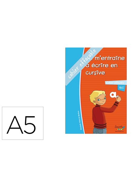 Cahier entrainement hamelin serpopdile je m entraine a ecrire en cursive a5 55 pages avec stylo.