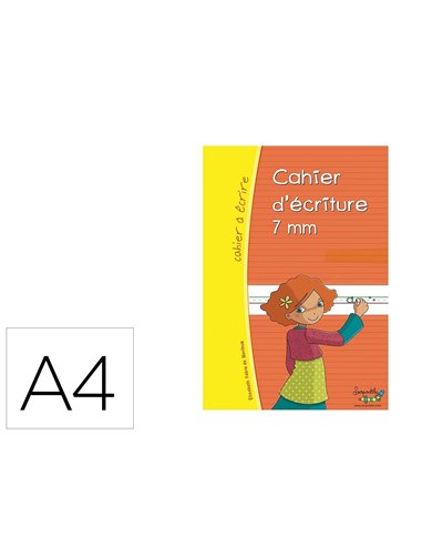 Cahier entrainement hamelin serpodile cahier d ecriture cursive double ligne 7mm a4 44 pages avec stylo.