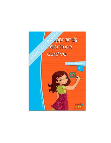 Cahier apprentissage hamelin serpodile j apprends l ecriture cursive a5 50 pages avec stylo.