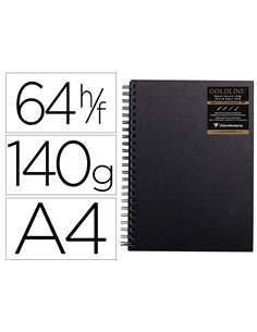 Carnet spirale goldline a4 couverture noir portrait 21x29,7cm 140g 64f.