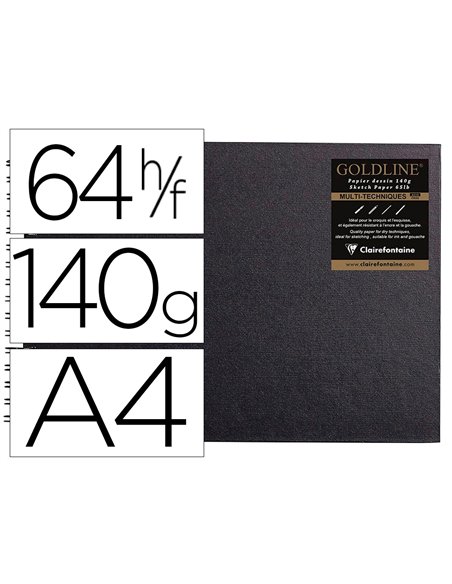 Carnet spirale paysage goldline a4 papier blanc 21x29,7cm140gr 64f.