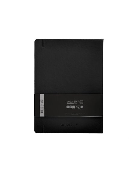 Carnet a4 antartik notes lignecouverture rigide fermeture elastique 100 pages 80gr coloris noir.