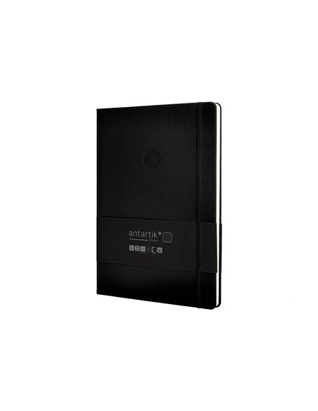 Carnet a4 antartik notes lignecouverture rigide fermeture elastique 100 pages 80gr coloris noir.