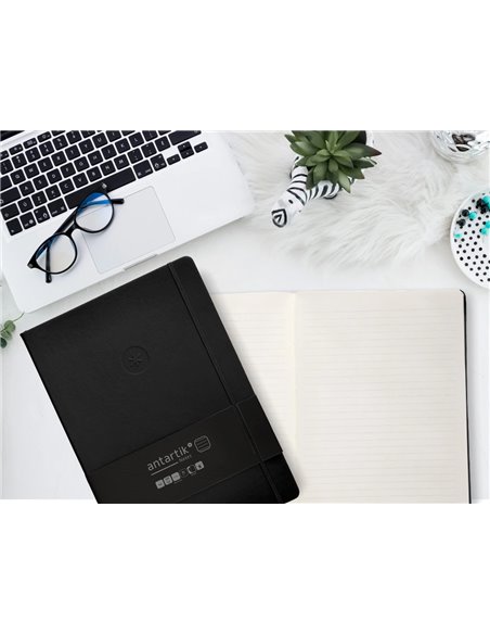 Carnet a4 antartik notes lignecouverture rigide fermeture elastique 100 pages 80gr coloris noir.