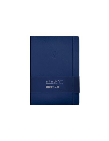 Carnet a4 antartik notes papier uni ivoire couverture rigide fermeture elastique 100pages 80gr coloris bleu marine.