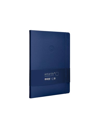 Carnet a4 antartik notes papier uni ivoire couverture rigide fermeture elastique 100pages 80gr coloris bleu marine.