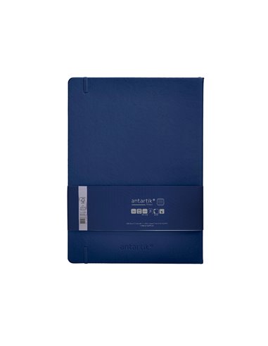 Carnet a4 antartik notes lignecouverture rigide fermeture elastique 100 pages 80gr coloris bleu marine.
