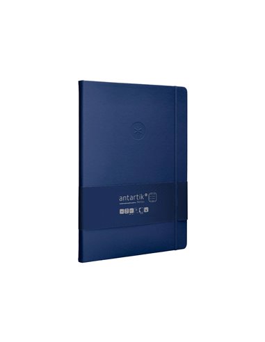 Carnet a4 antartik notes lignecouverture rigide fermeture elastique 100 pages 80gr coloris bleu marine.