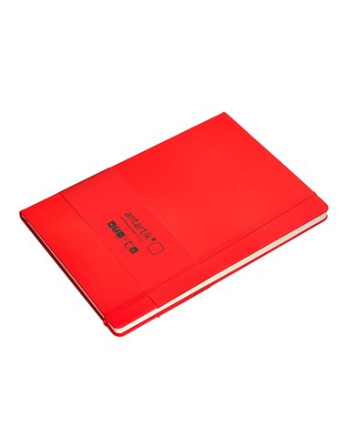 Carnet a4 antartik notes papier uni ivoire couverture rigide fermeture elastique 100pages 80gr coloris rouge.