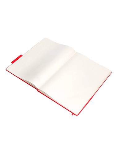 Carnet a4 antartik notes papier uni ivoire couverture rigide fermeture elastique 100pages 80gr coloris rouge.