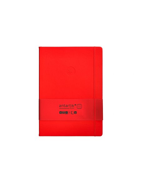Carnet a4 antartik notes lignecouverture rigide fermeture elastique 100 pages 80gr coloris rouge.