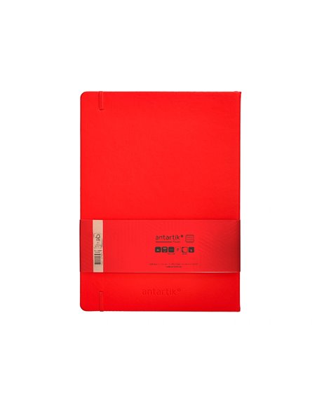 Carnet a4 antartik notes lignecouverture rigide fermeture elastique 100 pages 80gr coloris rouge.