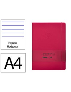 Carnet a4 antartik notes lignecouverture rigide fermeture elastique 100 pages 80gr coloris framboise.