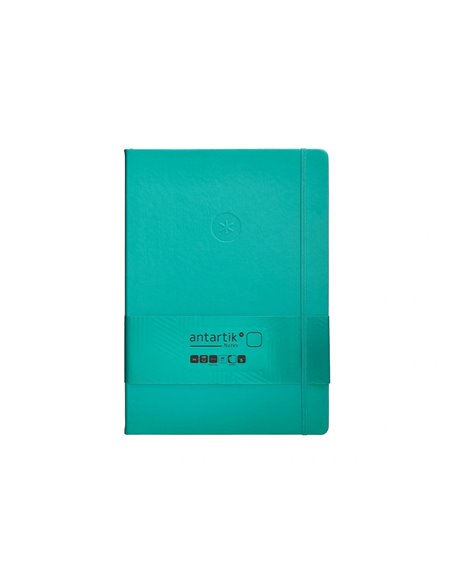 Carnet a4 antartik notes papier uni ivoire couverture rigide fermeture elastique 200pages 80gr coloris vert menthe.