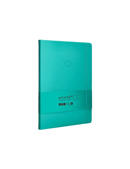 Carnet a4 antartik notes papier uni ivoire couverture rigide fermeture elastique 200pages 80gr coloris vert menthe.
