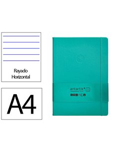 Carnet a4 antartik notes lignecouverture rigide fermeture elastique 200 pages 80gr coloris vert menthe.