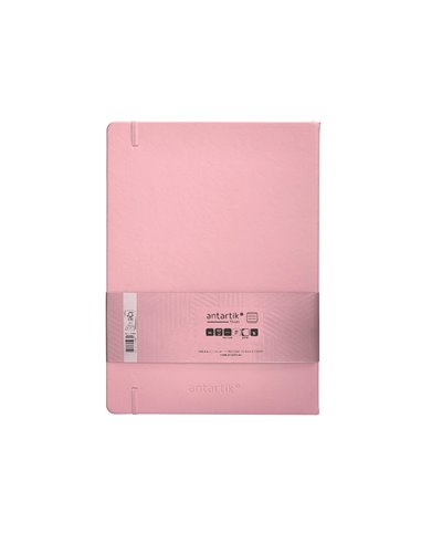Carnet a4 antartik notes lignecouverture rigide fermeture elastique 100 pages 80gr coloris rose pastel.