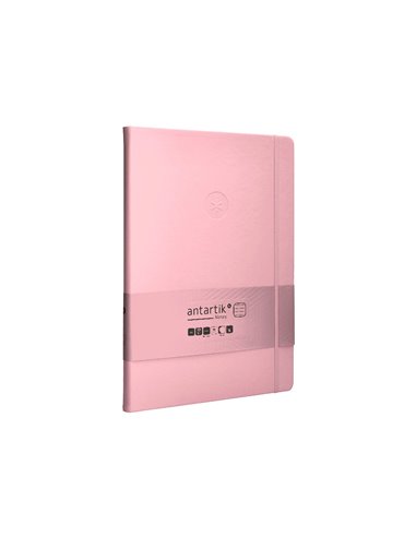 Carnet a4 antartik notes lignecouverture rigide fermeture elastique 100 pages 80gr coloris rose pastel.