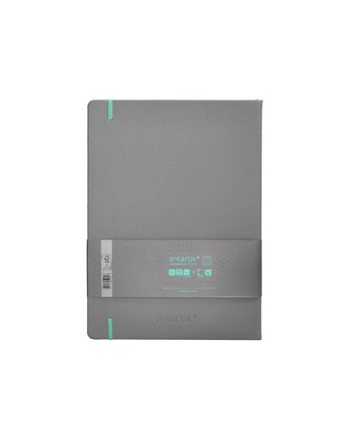 Carnet a4 antartik notes lignecouverture rigide fermeture elastique turquoise 100 pages 80gr coloris gris.
