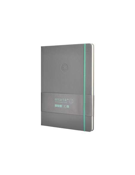 Carnet a4 antartik notes lignecouverture rigide fermeture elastique turquoise 100 pages 80gr coloris gris.