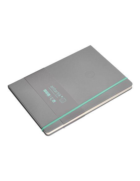 Carnet a4 antartik notes lignecouverture rigide fermeture elastique turquoise 100 pages 80gr coloris gris.