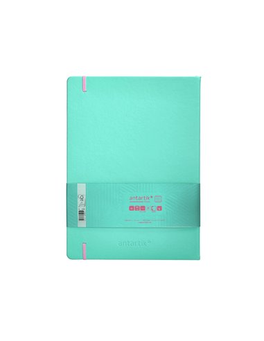 Carnet a4 antartik notes lignecouverture rigide fermeture elastique rose 100 pages 80gr coloris turquoise.