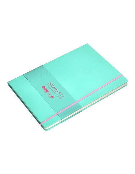 Carnet a4 antartik notes lignecouverture rigide fermeture elastique rose 100 pages 80gr coloris turquoise.