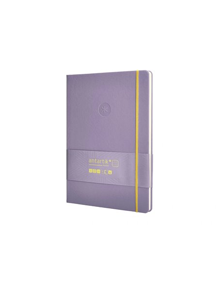Carnet a4 antartik notes lignecouverture rigide fermeture elastique jaune 100 pages 80grcoloris lilas.