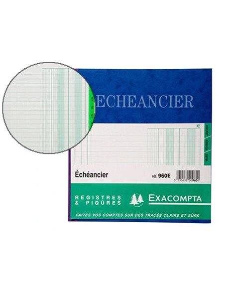 Manifold exacompta piqué 190x210mm 80 pages échéancier.