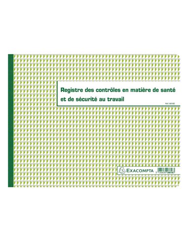 Registre piqué exacompta contrôle sécurité 320x240mm 20 pages.