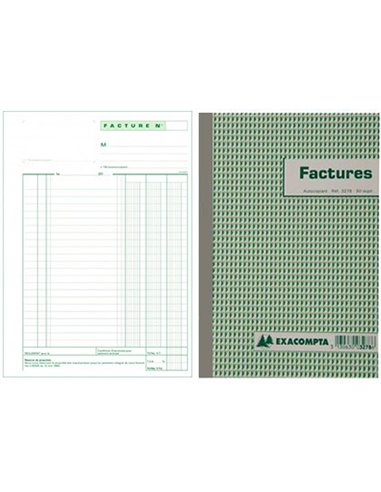 Manifold autocopiant exacompta factures tva a4 210x297mm foliotage 50 triplis.