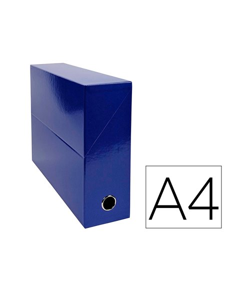 Boite transfert exacompta iderama carton recouvert 15/10e 25x33cm dos 90mm bleu fonce.