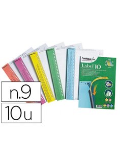 Étiquette l'oblique en bristol pour dossiers az armoires étiquettes nº9 coloris assortis pack 10 planches.