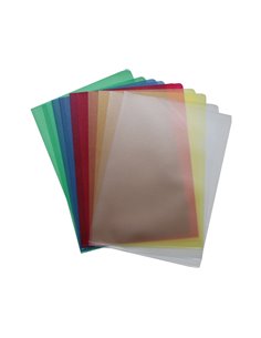 Pochette coin elba polypropylène grainé transparent 12/100e a4 capacité 25f coloris assortis boîte 100 unités.