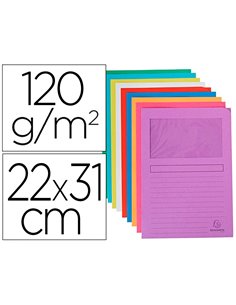 Chemise exacompta forever carte recyclée 120g 22x31cm fenêtre coloris assortis paquet 50 unités.