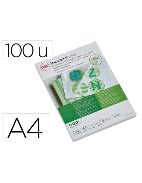 Pochettes plastification gbc a4 80 microns boite de 100 unites.