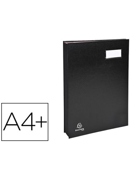 Parapheur direction exacompta 12 compartiments couverture plastifiée intérieur carte rigide dos à soufflets coloris noir.