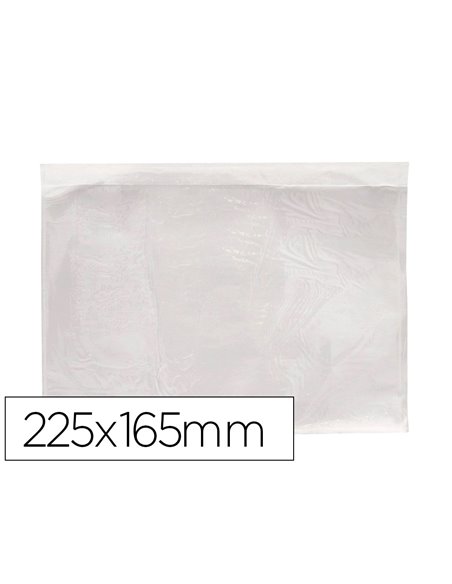 Pochette porte-documents q-connect auto-adhesive transparente 225x165mm paquet 100 unites.