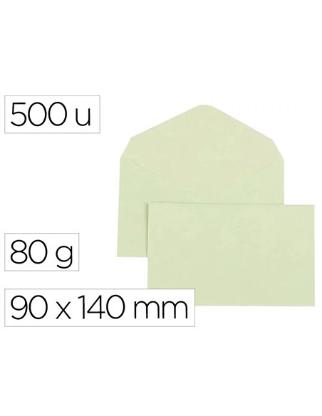 Enveloppe gpv election recyclee 90x140mm 80g patte triangulaire non gommee vert boite 500 unites.