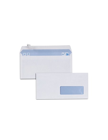 Enveloppes blanches dl 80g f35adhesives pefc eco 110x220mm boite de 500 unites.