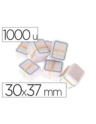 Étiquettes apli-agipa textiles perforées 224g cadres et lignes bleus 30x37mm boîte de 1000u.