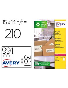 Etiquette autocollante avery adresse recyclee laser blanc 99,1 x 38,1mm boite de 210.