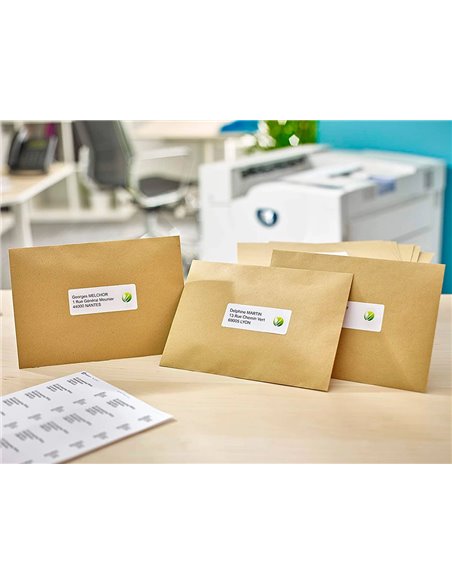Etiquette autocollante avery adresse recyclee laser blanc 63,5 x 33,9mm boite de 360.