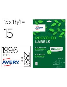 Etiquette autocollante avery adresse recyclee laser blanc 199,6 x 289,1mm boite dde 15.