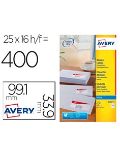 Etiquette autocollante avery adresse recyclee laser blanc 99,1 x 33,9mm boite de 240.