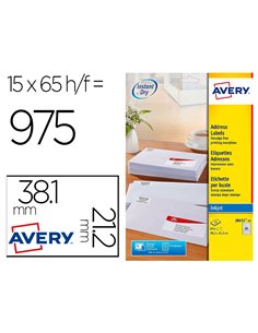 Etiquette autocollante avery adresse recyclee laser blanc 38,1 x 21,2mm boite de 975.