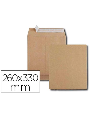 Pochette gpv kraft 120g 24 260x330mm soufflet 30mm sachet de 50 unités.